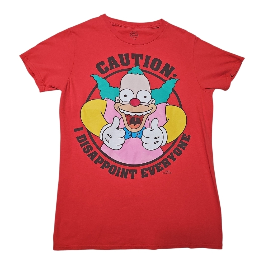 The Simpsons T-shirt Men S(34-36) Krusty the Clown Caution I Disappoint Everyone